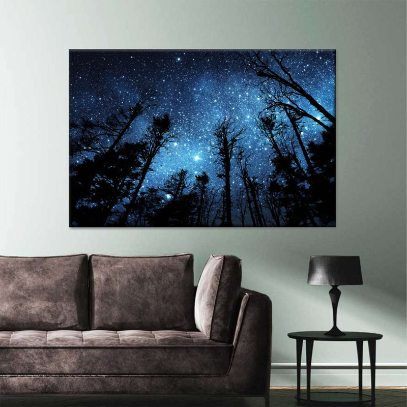 «Forest Night Sky», reproduction sur toile, H 32 po x l 48 po x P 1,25 po