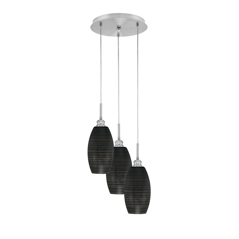 Luminaire suspendu en grappe avec 3 lumières Array, H 16 po x l 11,5 po x P 11,5 po, Nickel brossé