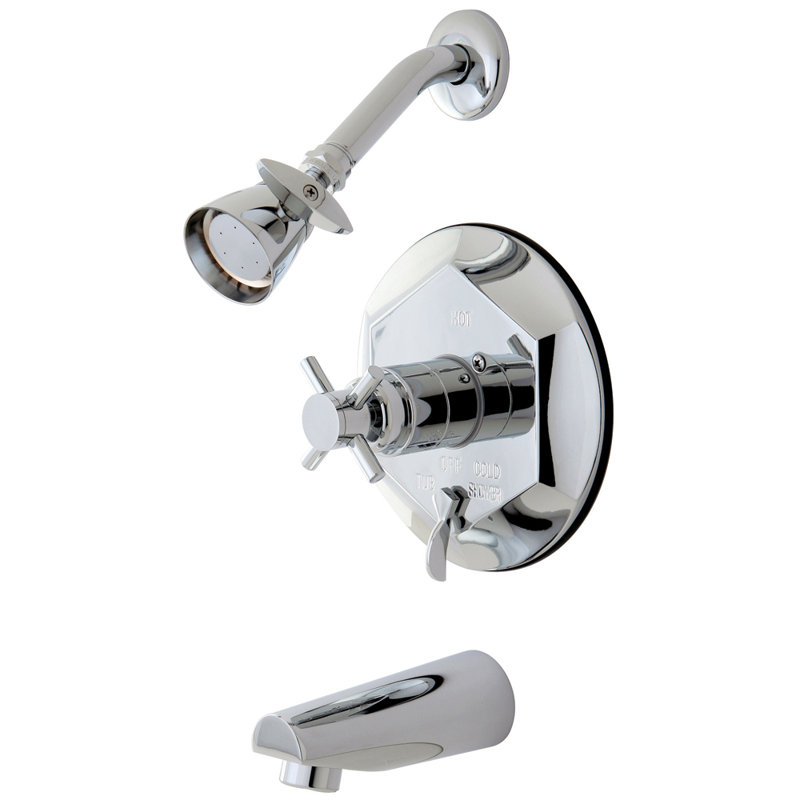 Robinet de baignoire et de douche à pression équilibrée à poignée simple Concord, Chrome poli