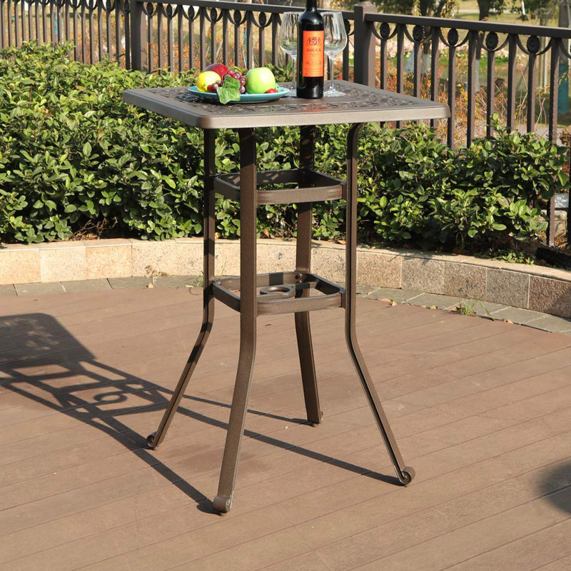 Caruthers Rectangular Metal Outdoor Bistro Table