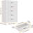 Ebern Designs 5 Drawer Dresser, Tall White Dresser Chest of Drawers, Modern Storage Cabinet with Metal Handles, Wood Vertical Dresser Organizer for Living Room, Hallway, Entryway, Home Office, White