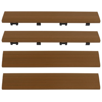 2" x 12" Quick Deck Composite Deck Tile Straight fascia in Peruvian Teak