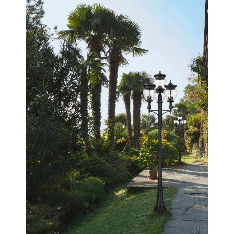 Ashdown 4 Light Outdoor Post Mounted Fixture in Black, 130.75'' H x 34.5'' W x 34.5'' D