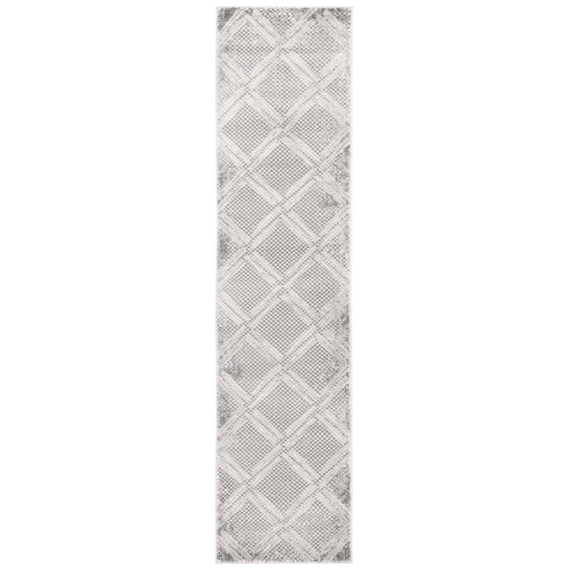 Tapis gris / ivoire Hanna 119, Tapis de couloir 2 pi x 8 pi
