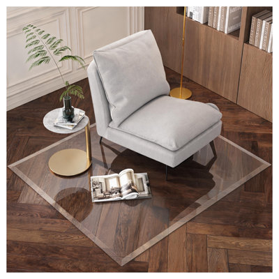 Tapis de chaise en verre trempé à bords biseautés 50 "x 44" pour tapis et planchers de bois franc