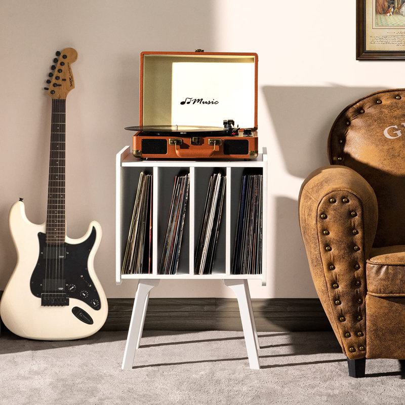 Record Player Stand, White