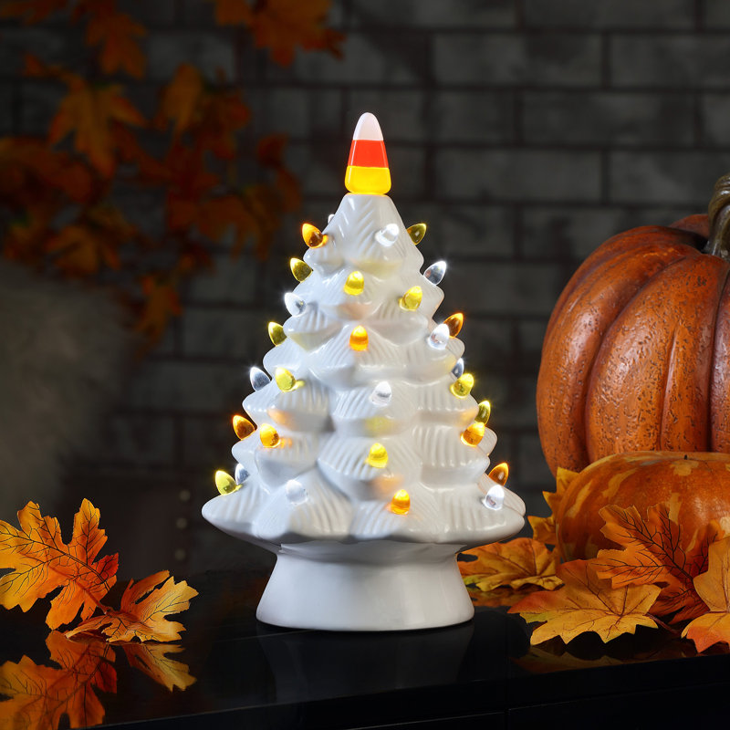 12 in. Halloween Tree - White