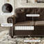 Canapé Chesterfield de 41,3 po en velours avec garniture cloutée et accoudoirs roulés, canapé de style Mid-Century moderne capitonné avec boutons, brun-1422933454
