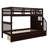 Twin-Over-Twin Bunk Bed With Three Drawers, Soild Wood Stairway Bunk Bed With Storage And Guard Rail-1102190004