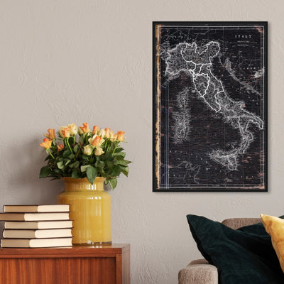 « map of italie 1873 », impression sur toile