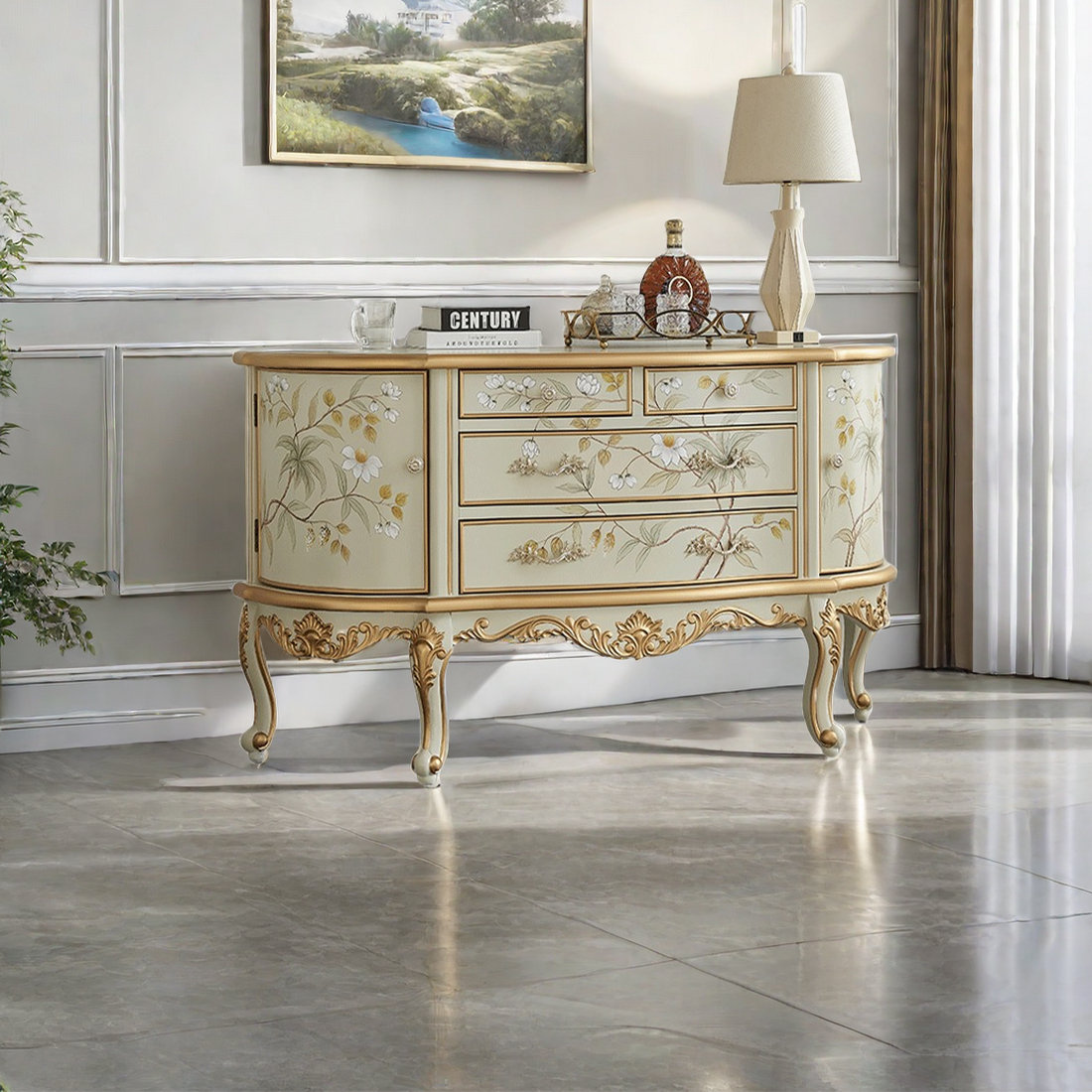 DineElegance.r European Style Half Round Sideboard. 59.06'' Sideboard ...