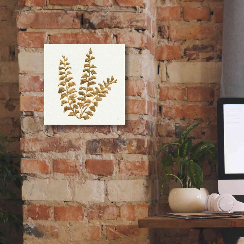 «Gilded Fern III» par Chris Paschke, estampe numérique sur toile, H 12 po x l 12 po x P 0,75 po