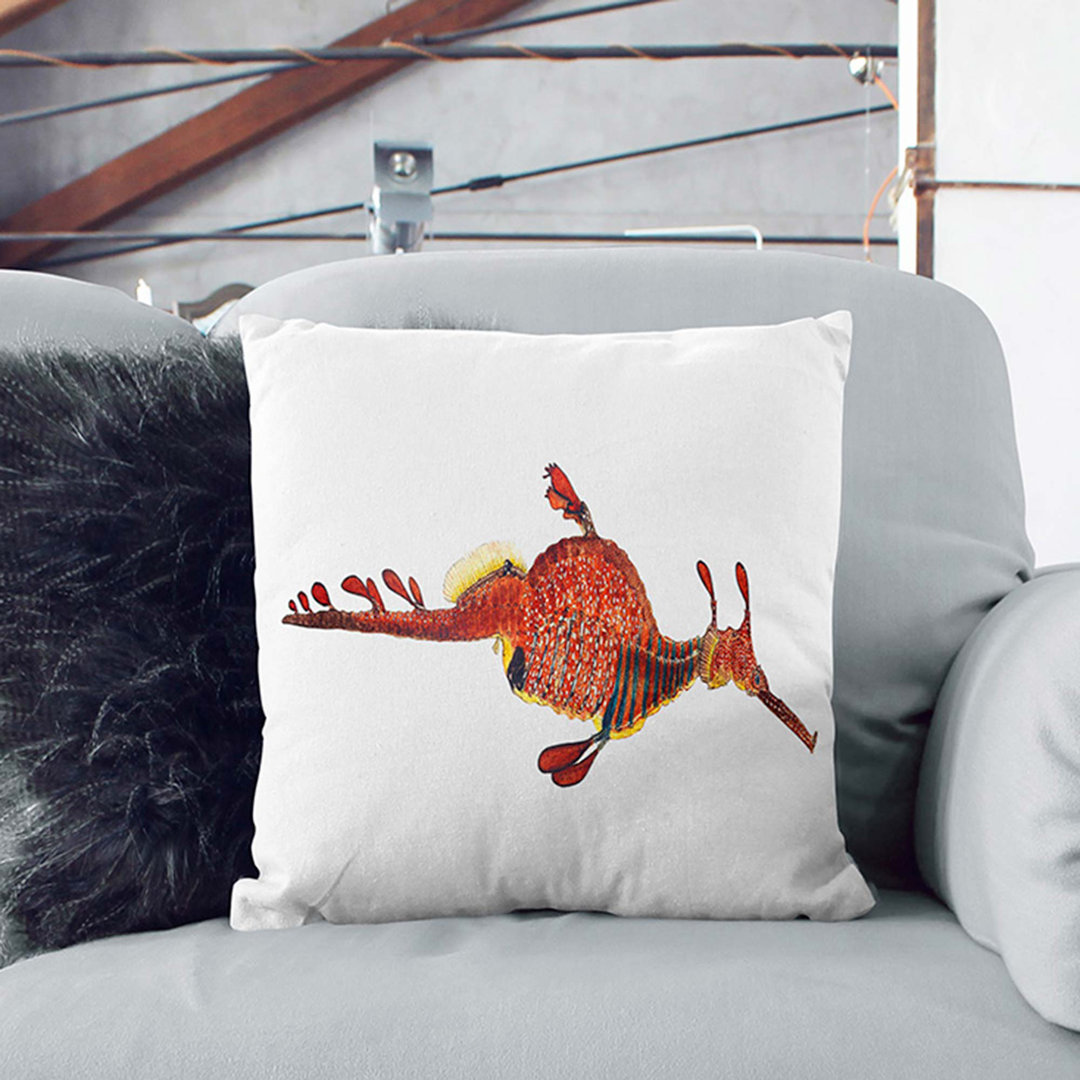 Illustration of a Common Seadragon by F.E. Clarke Cushion with Filling