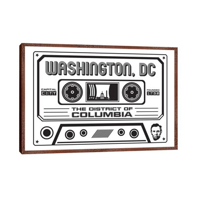 Washington DC Cassette, Light Background by Benton Park Prints - Print on Canvas