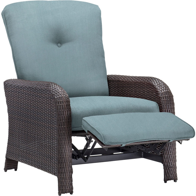 Wicker Outdoor Lounge Chair, Ocean Blue