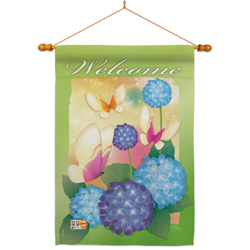 Ensemble de 2 faces en polyester 40 x 28 welcome papillons