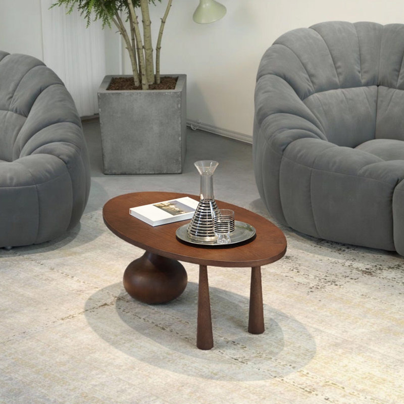 Light luxury solid wood chestnut coffee table