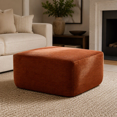 Upholstered Corduroy Footstool