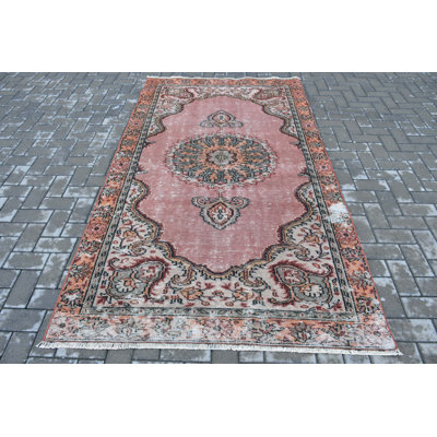 Tapis turc vintage fait à la main avec un décor traditionnel pour le salon en rose pour rehausser l'ambiance séduisante de votre maison