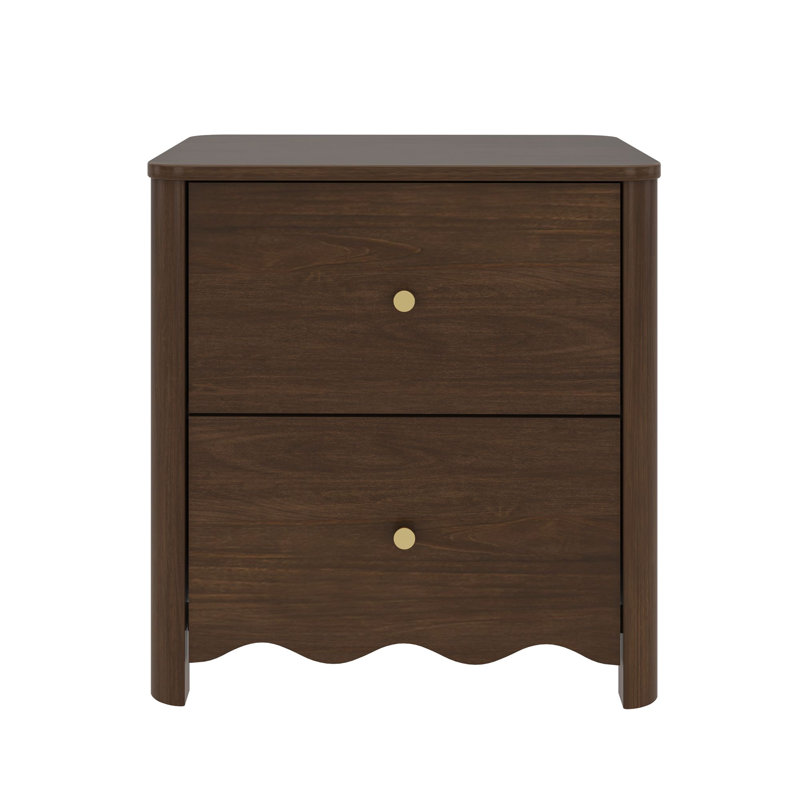 Table de chevet 2 tiroirs Setzer, Noyer