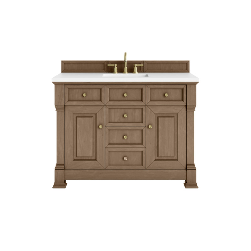 Brookfield 48'' W Vanity, White Zeus, Pecan, Widespread