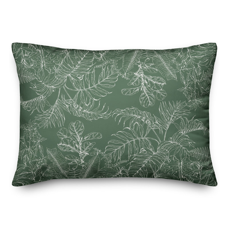 Housse et insert pour coussin d'extérieur Botanical Sketch 16, Vert