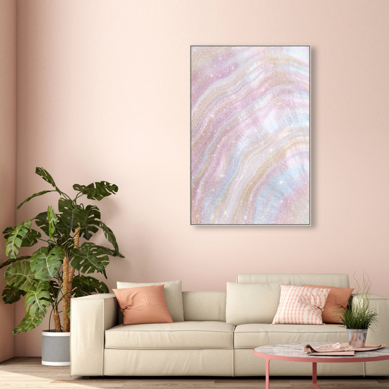 Blush Seashell Canvas Nautical & Beach Print by Oliver Gal, Black Frame, 10 x 15, 25"H x 17"W, Silver Floater Frame