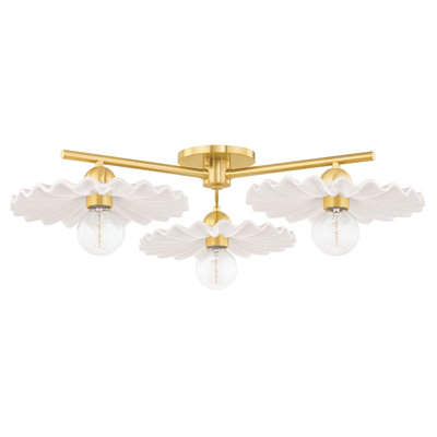 Plafonnier semi-encastré 3 lumières 11,75 po Candela