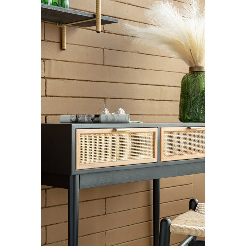 34.5'' Console Table, Black/Oak