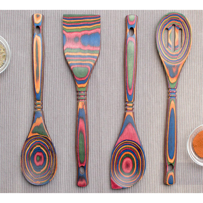 Colorful Pakkawood 6-Piece Kitchen Utensil Set
