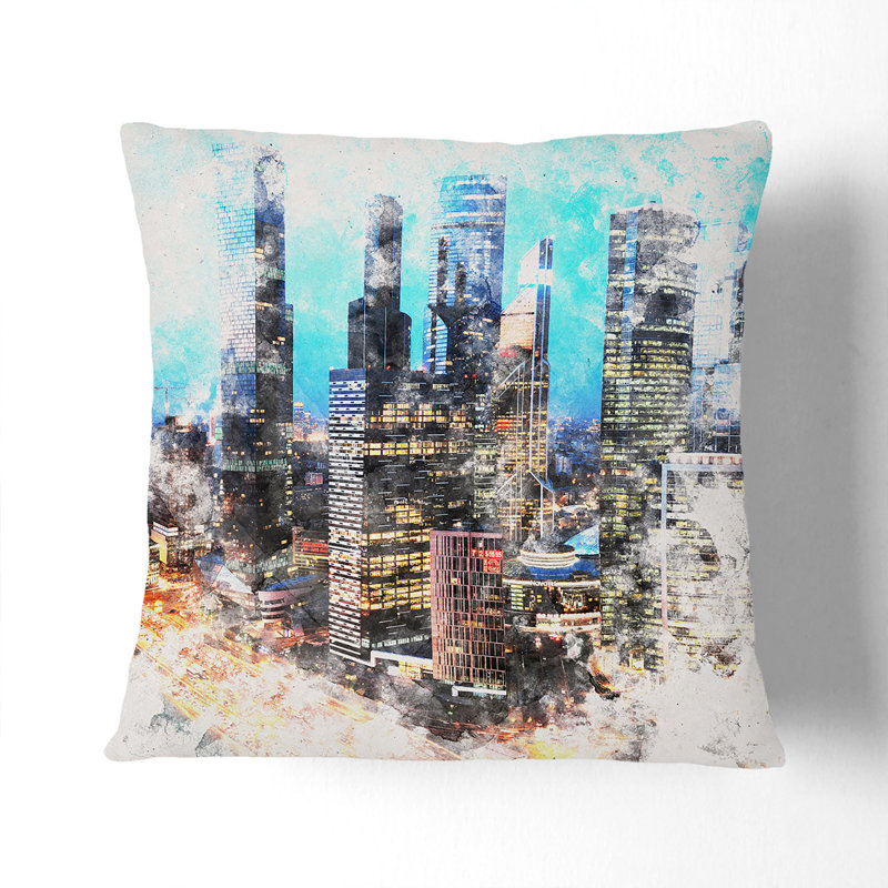 Abstract Square Throw Cushion, 40cm H x 40cm W x 15cm D