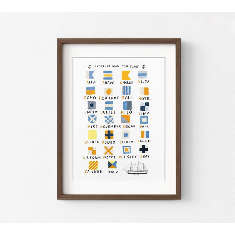 «Ameera Nautical Flags» par Hanna Melin, décoration de bureau à thème nautique, impression d'affiche de drapeaux, affiche de code de bateau, illustration de code nautique