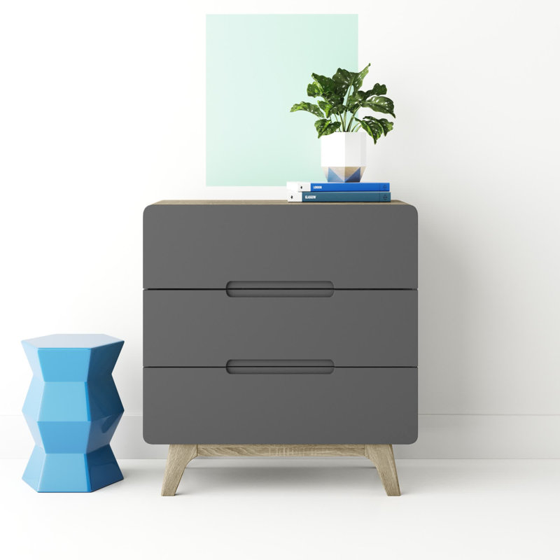 Origin Three-Drawer Chest or Stand, Natural-Gray
