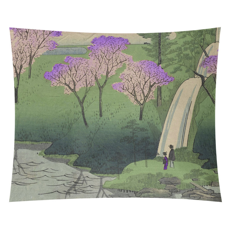 Macintyre Polyester Tapestry, 63.5" H x 54" W, Green/Purple