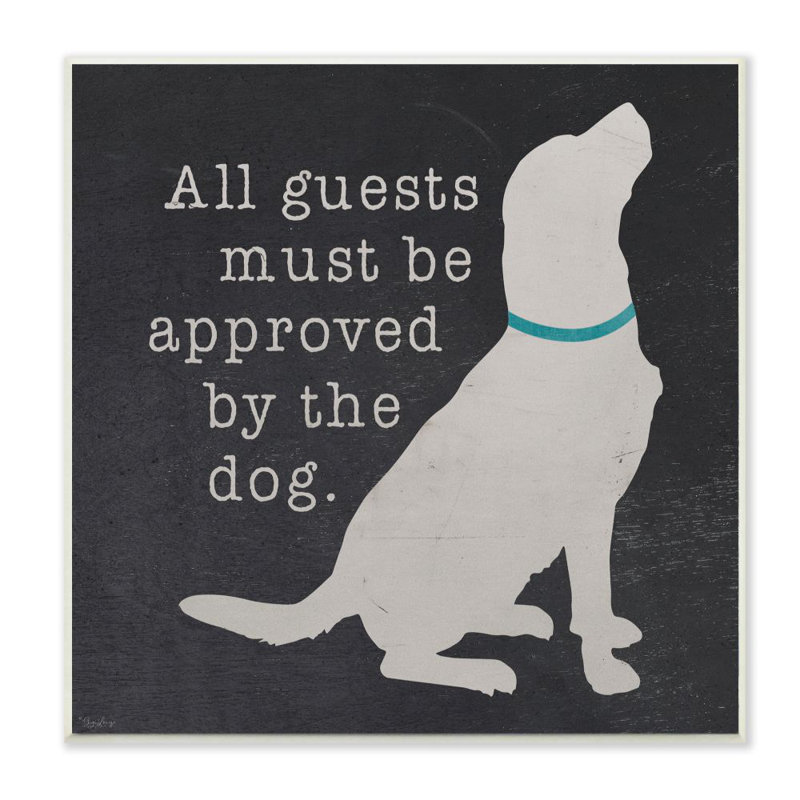 Invités invités par Dog Family Pet Welcome Greeting par Gigi Louise - impression d'art graphique, Bois