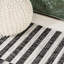 Tapis intérieur / extérieur à rayures décalées ivoire / noir Aubriella-234476636
