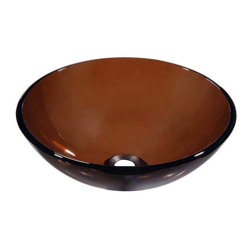 Dawn USA 16.25'' Glass Circular Bathroom Sink, Brown