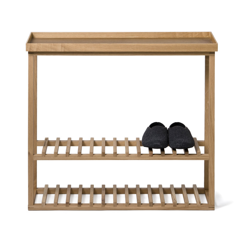 Phillipa 10 Pair Solid Wood Shoe Rack, Oak