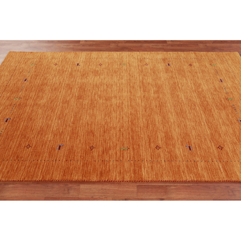 Orange Rust Gabbeh Oriental Area Rug 5x8