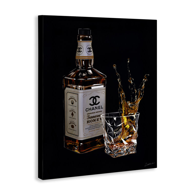 " Splashing Liqueur Glam Whiskey Bottle " by Ziwei Li, 20" H x 16" W x 1.5" D