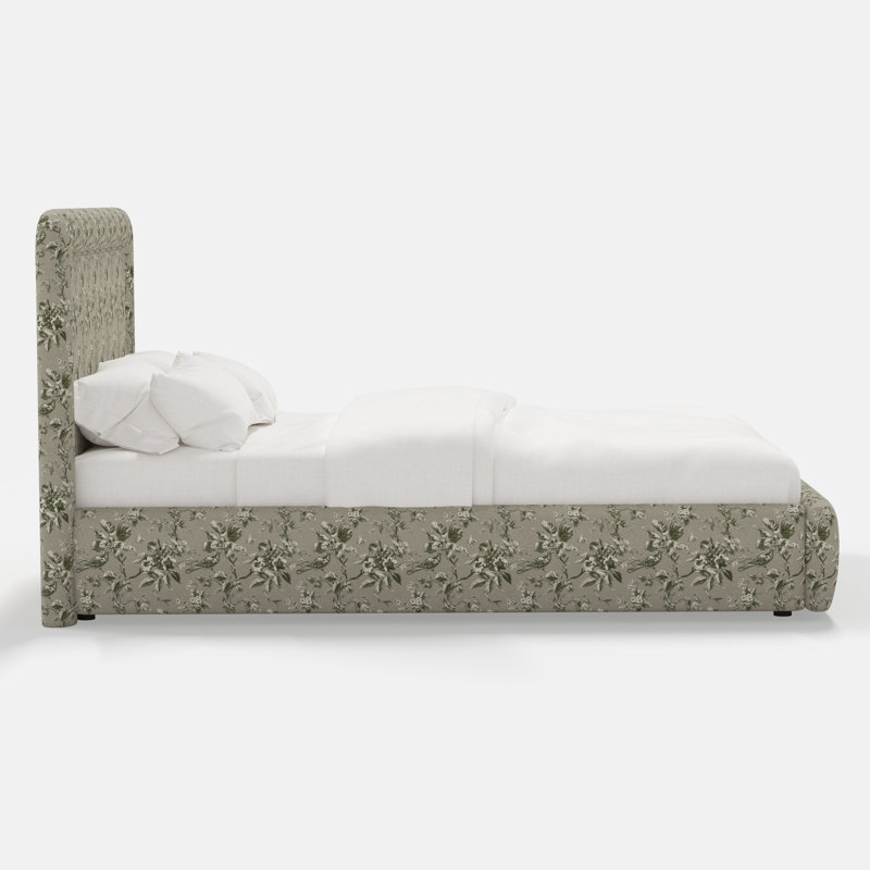 Stoffer Home x Cloth and Co. Marisa Bed, California King, Michigan Bird Toile Olive