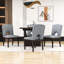 Ensemble de salle à manger moderne 5 pièces Chavonte, table ronde en bois avec rallonge amovible et 4 chaises rembourrées-770661037-770579626