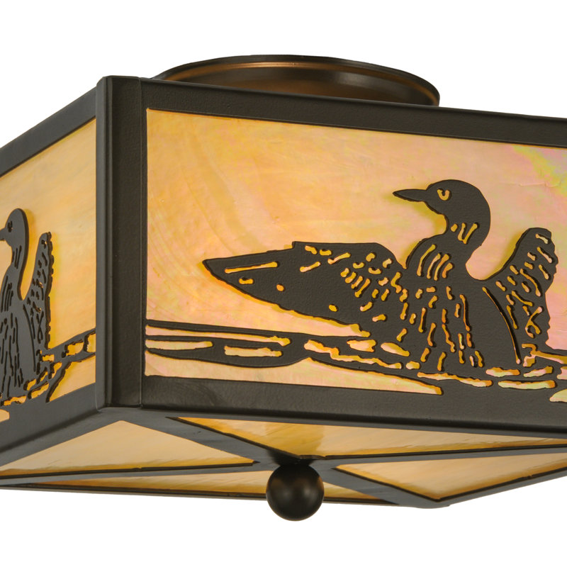 Plafonnier semi-encastré carré 14,25" à 2 lumières unique