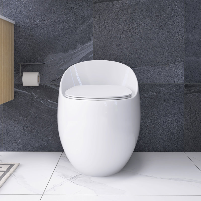 Single Flush Egg Shape Toilet In Glossy White