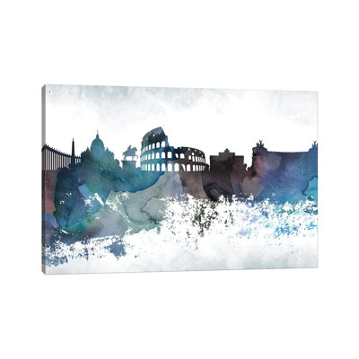 Rome Bluish Skylines by WallDecorAddict - Gallery-Wrapped Canvas Giclée on Canvas