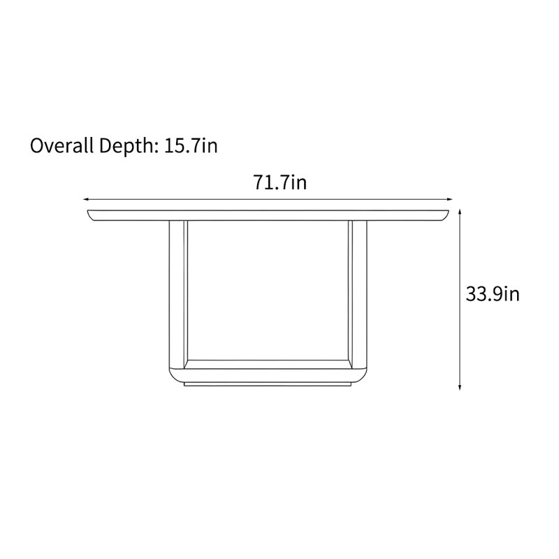 Console américaine simple de style rétro, Noir, H 33,9 po x l 71,7 po x P 15,7 po