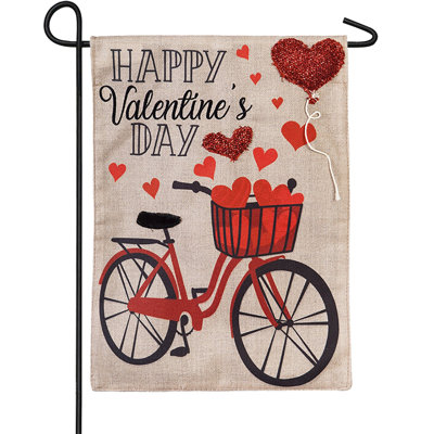 Double Sided 18 in. H x 12.5 in. W Polyester Valentine's Day Garden flag