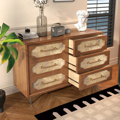 Armoire à tiroirs artistique en bois massif