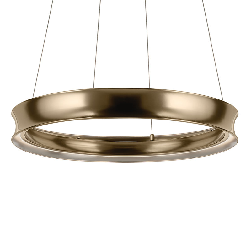 Lustre circulaire doux et moderne à DEL, Bronze, H 3,75 po x l 29,5 po x P 29,5 po