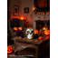 Crâne brodé en mousse décorative - Décoration de crâne décorative pour Halloween, fête à thème et décoration intérieure - plateau de table, tablette, présentoir de cheminée, 6 po de largeur et 7,5 po de hauteur